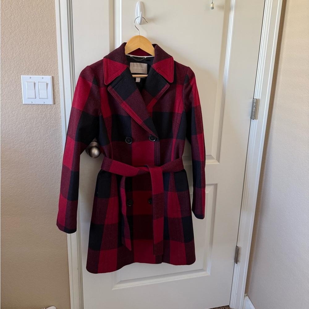 LIKE NEW BELTED DRESS COAT FROM BANANA REPUBLIC